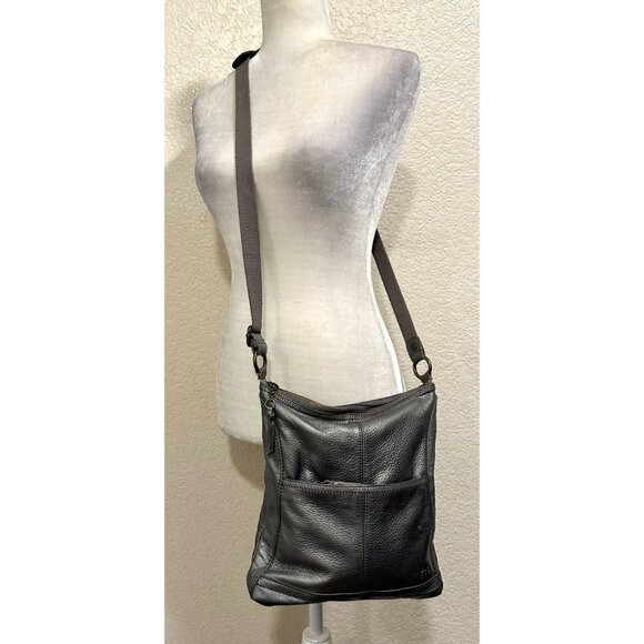 The Sak Grey Metallic Silver Leather Medium Crossbody Bag - Picture 1 of 6